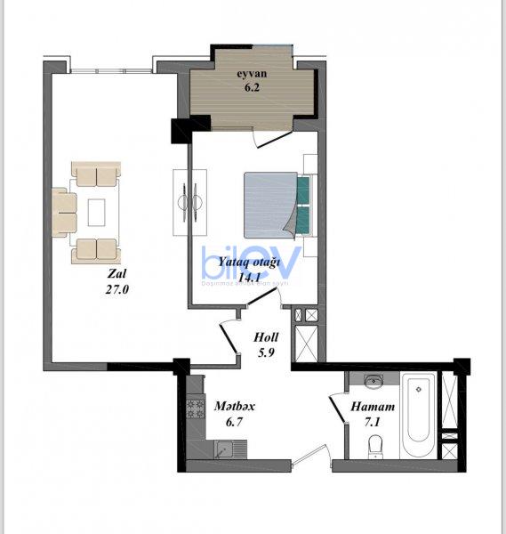 Satılır 2 otaqlı Yeni Tikili  67m², Bakı