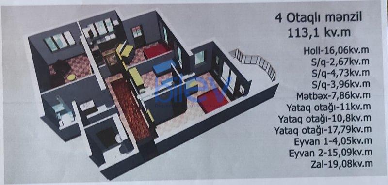 Satılır 4 otaqlı Yeni Tikili  113m², Sumqayıt
