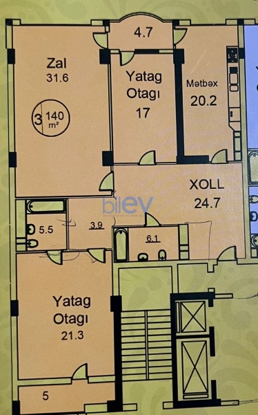 Satış 3 otaqlı Yeni Tikili bina evi  141m², Bakı
