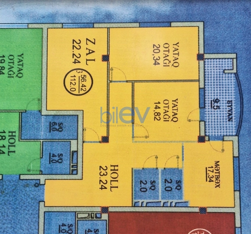 Satış 3 otaqlı Yeni Tikili bina evi  112m², Bakı