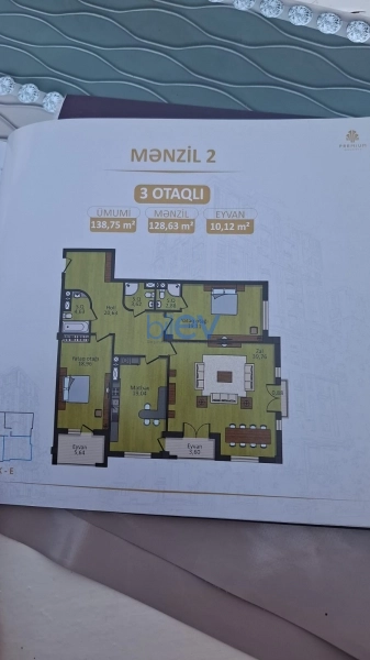 Satış 3 otaqlı Yeni Tikili bina evi  140m², Bakı