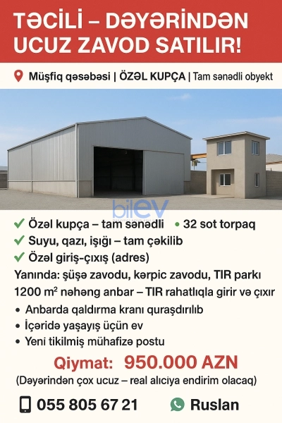 Satış 10 otaqlı Obyekt  1200m², Bakı