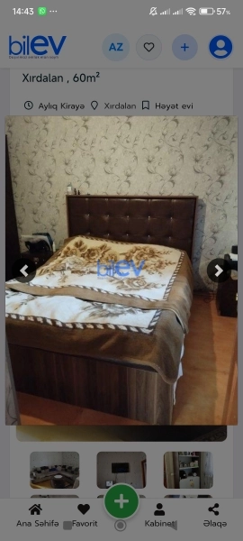 Aylıq Kirayə 2 otaqlı Həyət evi  60m², Xırdalan