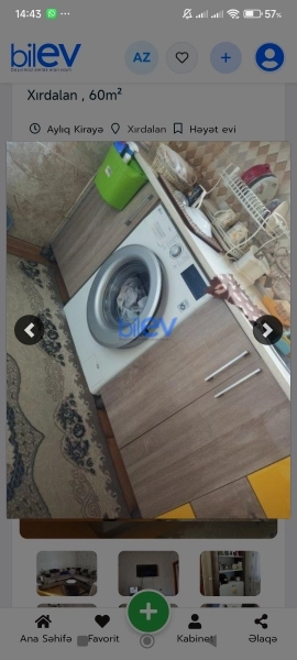 Aylıq Kirayə 2 otaqlı Həyət evi  60m², Xırdalan
