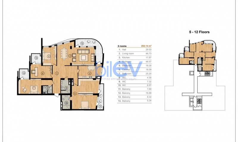 Satış 5 otaqlı Yeni Tikili bina evi  258m², Bakı
