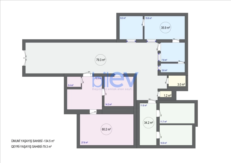 Satış 6 otaqlı Həyət evi  134m², Bakı