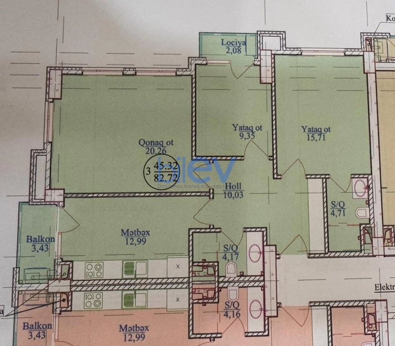 Satış 3 otaqlı Yeni Tikili bina evi  85m², Bakı