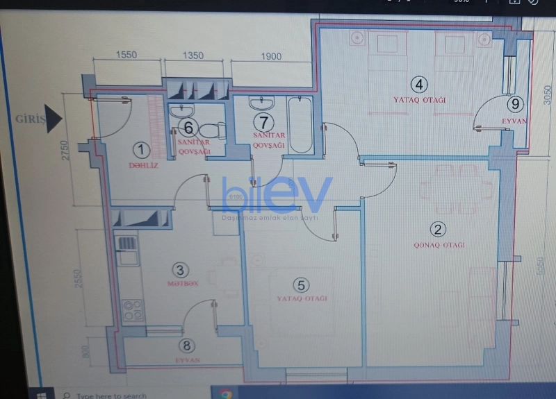 Aylıq Kirayə 3 otaqlı Yeni Tikili bina evi  80m², Bakı