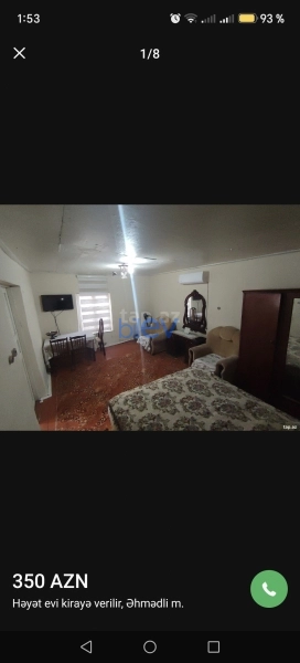 Aylıq Kirayə 1 otaqlı Həyət evi  40m², Bakı