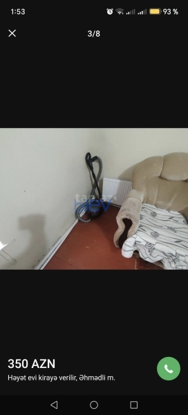 Aylıq Kirayə 1 otaqlı Həyət evi  40m², Bakı
